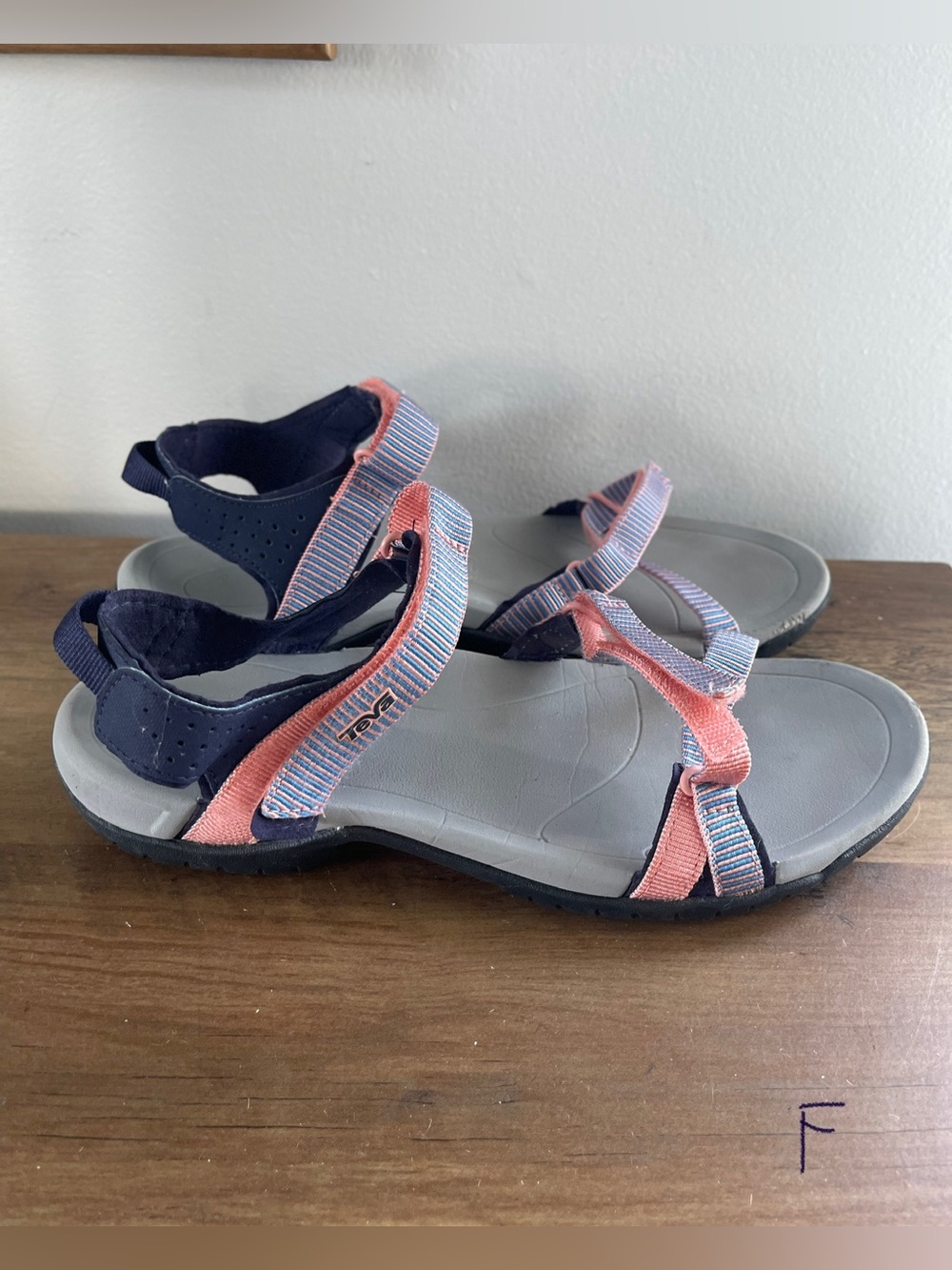Teva Women's Pink and Navy Strappy Sandals